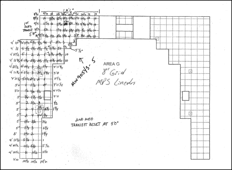8' Grid drawn by Atlas CDP team for MPS roof section